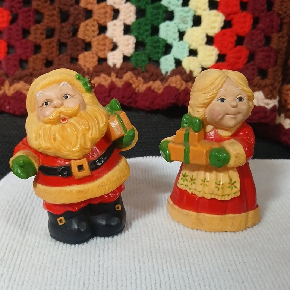 Festive Santa and Mrs. Claus Figurine Set